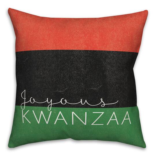 Joyous Kwanzaa Block Colors Throw Pillow